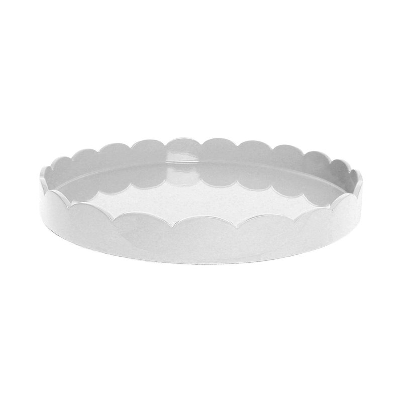 Plateau rond festonné, Blanc, H 16 po x l 16 po x P 2 po