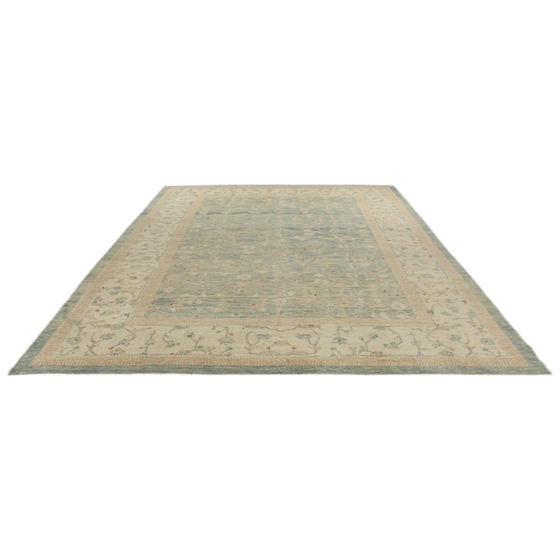 Tapis Oushak bleu 9x13