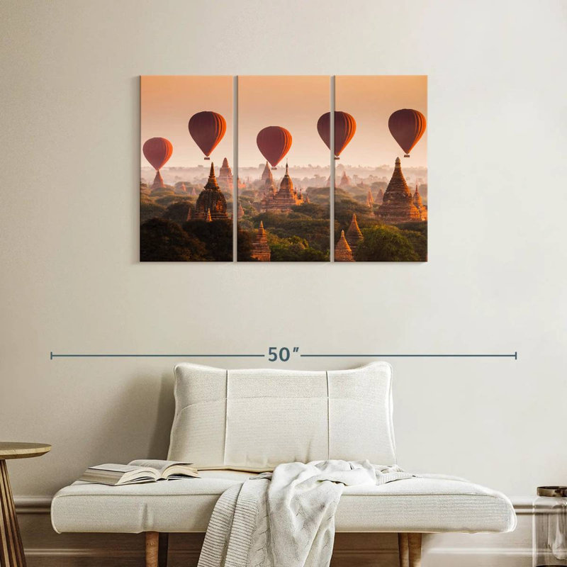 Mehar Balloons Over Bagan Temples, 24" H x 38" W