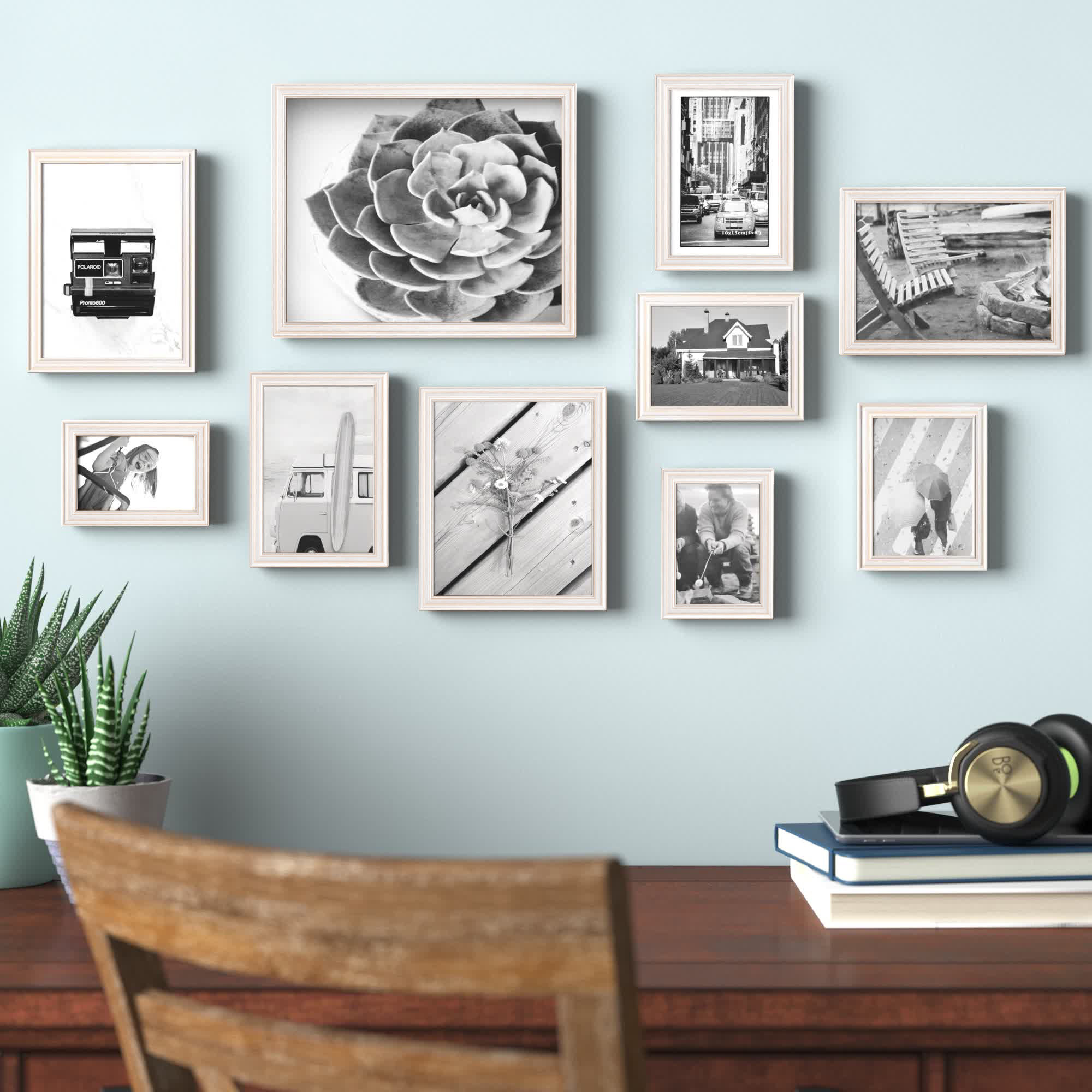 Three Posts™ Rayburn 10 Piece Beveled Wood Gallery Wall Frame Set & Reviews | Wayfair