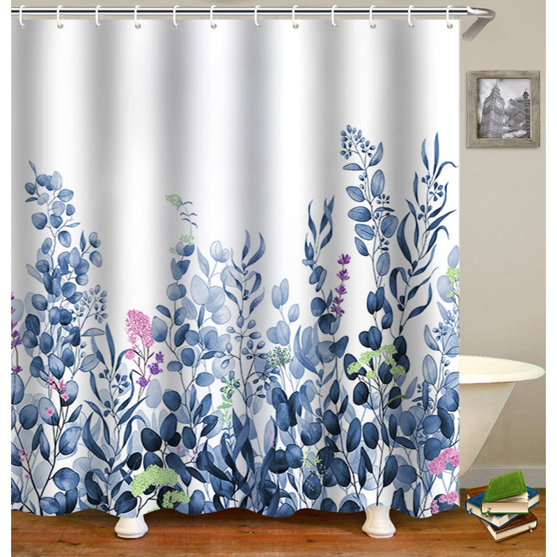 Shower Curtain Mould Proof Mildew Resistant 183x183cm, Bathroom Curtain with 12 Hooks, Waterproof Polyester Fabric Bathtub Curtain, Weighted Hem, Washable, Quick Dry