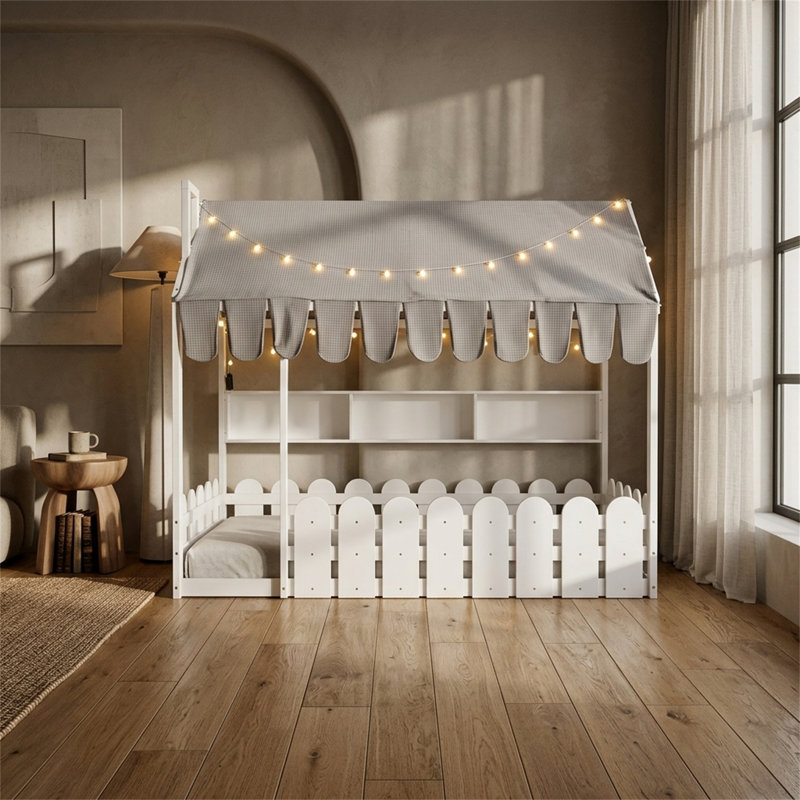 Lit simple Montessori House, Lit simple, Blanc