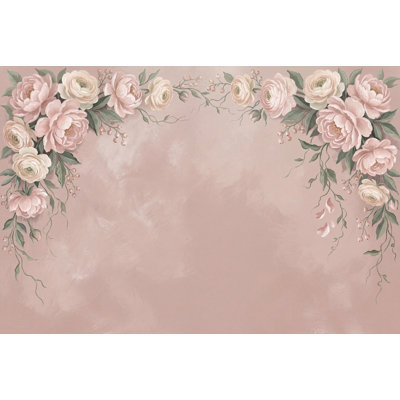 Adhésif mural pivoines à motif floral
