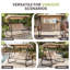 Balançoire à baldaquin 3 places pour véranda d'extérieur avec dossier réglable, balançoire convertible en lit 2 en 1 pour patio-119691939