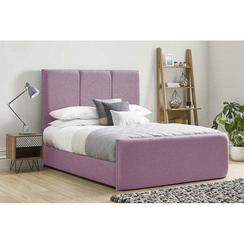 Ledley Kailua Upholstered Bed Frame - Plush Velvet with Headboard and Sprung Slats, Lilac, Super King (6')