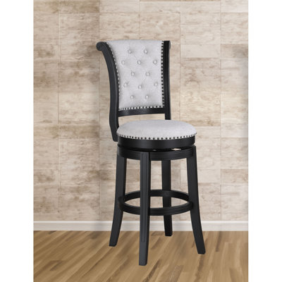 Tabouret de bar moderne avec tabourets pivotants élégants avec siège rembourré et garniture cloutée, parfait pour manger et recevoir