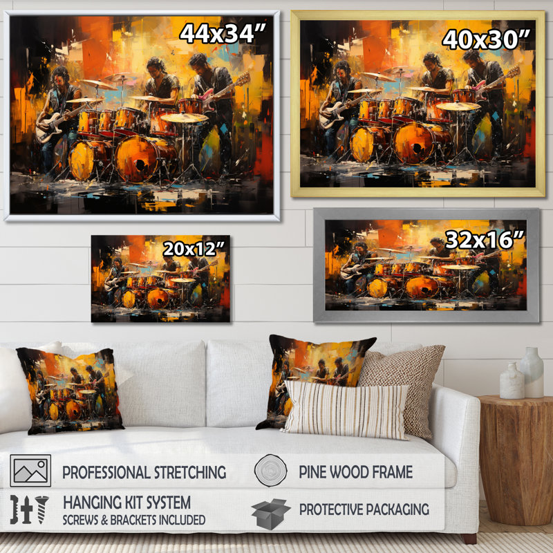 «Yellow Black Jazz Band I», reproduction sur toile, H 24 po x l 32 po, Toile tendue