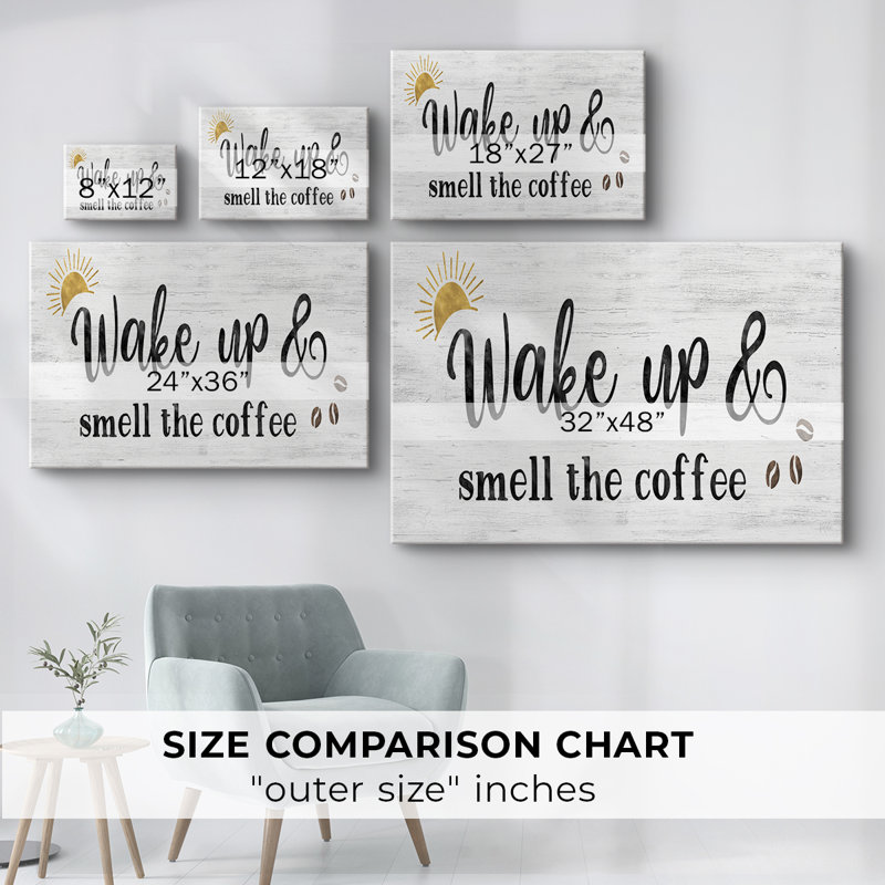 «Smell the Coffee» - galerie enveloppée de cavas, 12 x 18