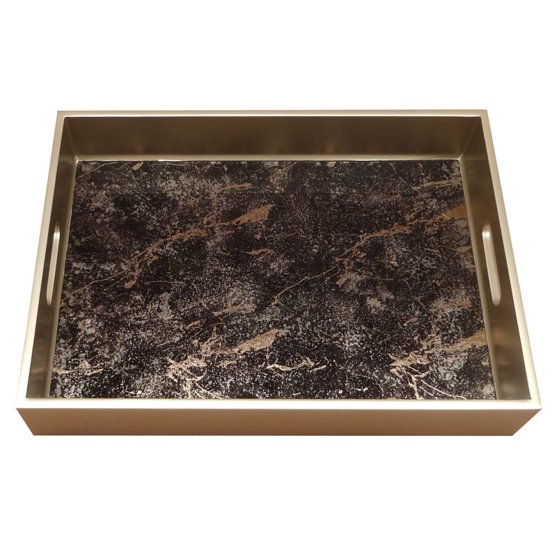 Marble Reverse Painted Mirror Serving Tray