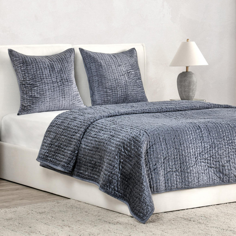Lucio Polyester Sham, Euro, Sea Fog Blue