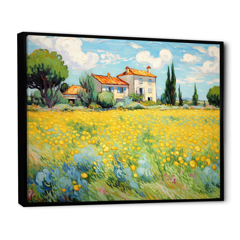 Vangogh la maison jaune à Arles I - décoration murale Vangogh par Vincent Van Gogh, peinture, H 16 po x l 32 po x P 1 po