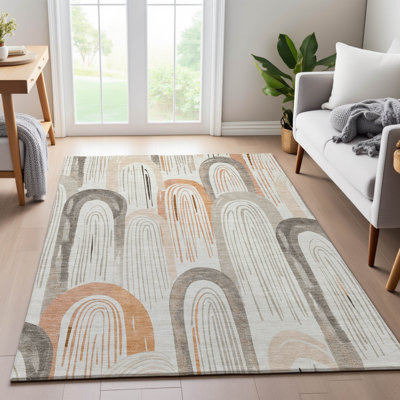 Tapis géométrique de qualité supérieure lavable à la machine Harjo AMF1588