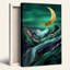 Art mural sur toile Gold Crescent Moon Over Teal-133563545