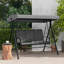 Balancelle d'extérieur 3 places avec auvent pour patio, gris foncé
