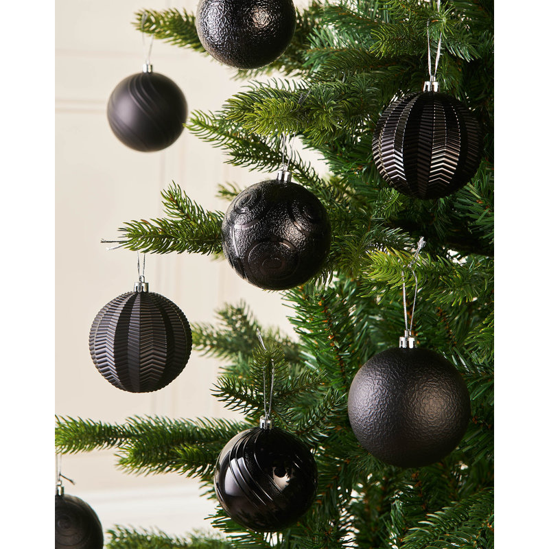 9.29cm Solid Colour Plastic / Acrylic Bauble, Black