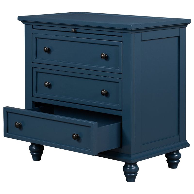3 tables de bout en bois bleues et pratiques avec plateau bleu, option polyvalente pour différents espaces, Bleu