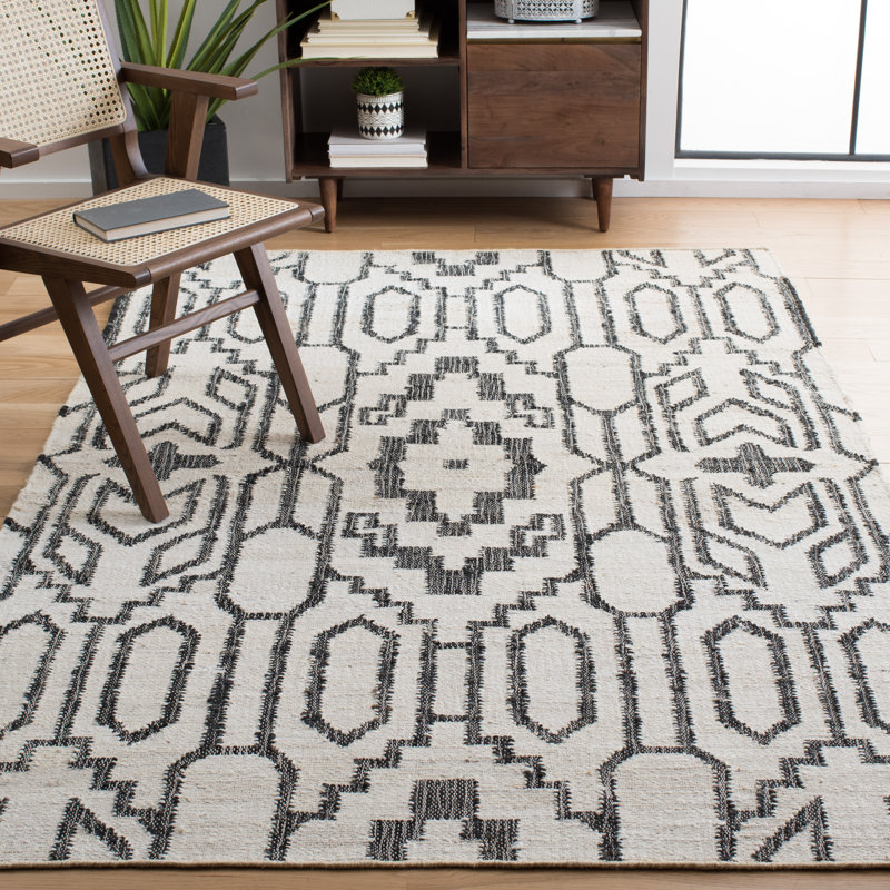 Atas Natural Fiber Flat Weave Jute Southwestern Rug, Rectangle 5' x 8'