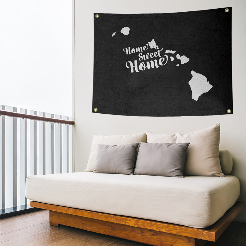 Tapisserie murale honolulu doux pour la maison, H 50 po x l 59 po, Noir