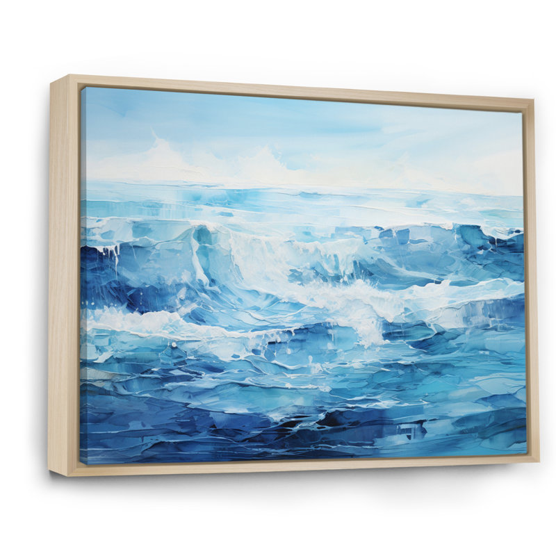 Impression sur toile Ocean Sapphire Infinity III, H 24 po x l 32 po x P 1 po, Cadre naturel flottant