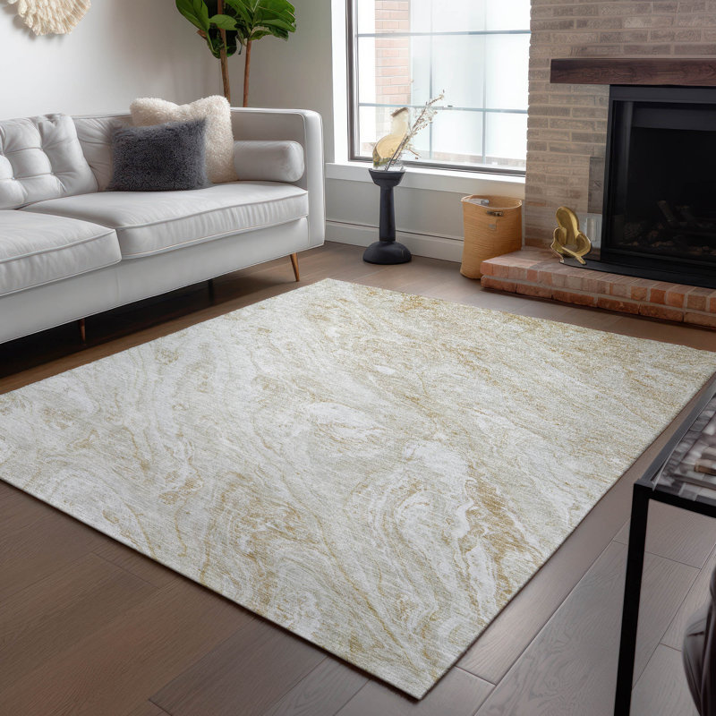 Tapis rectangulaire intérieur / extérieur 5 pi x 7 pi 6 po avec envers antidérapant Candece, Rectangle 5 pi x 7 pi 6 po