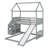 Adorable Twin Over Full House Bunk Bed With An Entertaining Slide And Convenient Stairs-702698005