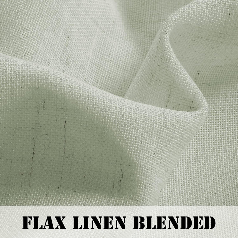 Linen Grommet Curtains for Living Room 2 Panel Drape Semi Sheer Neutral Country Rustic Farmhouse Boho Curtain Bedroom Muslin Look Light Filtering