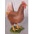 Brunetto Brown Chicken Life Size Statue