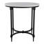Table d'appoint décorative ronde en marbre pour décoration intérieure - Table de bout sculpturale étroite pour le style de salon - noir et blanc
