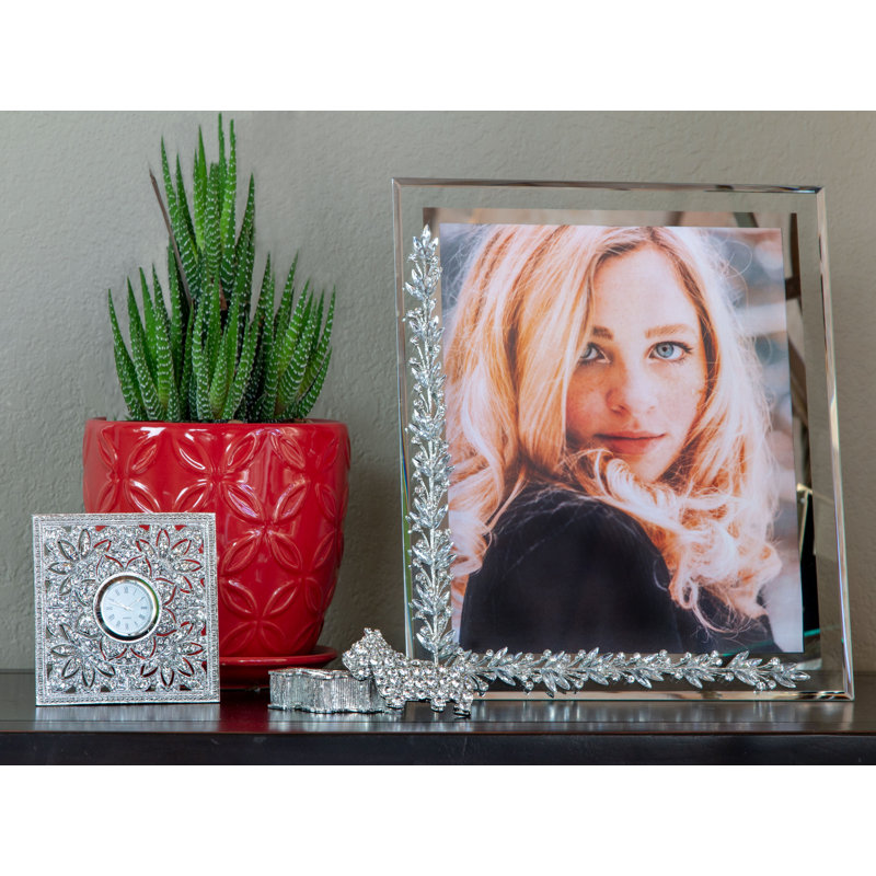 Laurel Glass Picture Frame, Silver, 8" x 10"