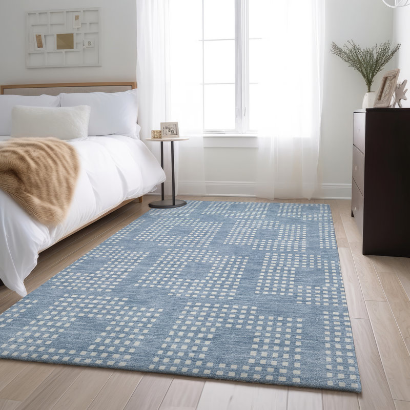 Premium Machine Washable Prisco Sky Rug, Rectangle 2'6" x 3'10"