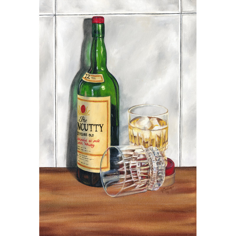 Scotch On The Rocks I - Wrapped Canvas Painting, 76cm H x 51cm W x 3.8cm D
