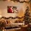 Ensemble de 3 impressions sur toile de Noël, père Noël emballant des cadeaux dans une scène d'atelier-120618345