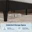 Velvet Upholstered Bed Frame with Charging Station and Storage Wingback Headboard-132969028-132969026