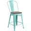 Tabouret de bar ou de comptoir en métal Marian avec dossier et siège en bois Marian-2048051851-2101696441-2127243145