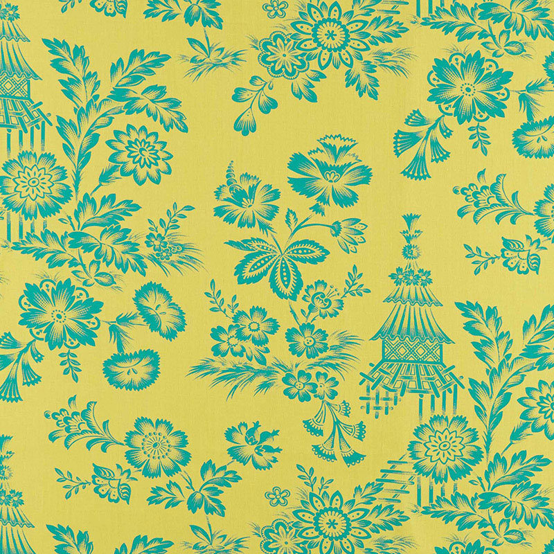Song Garden Fabric, Chartreuse