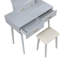 Magnifique commode de salle de bain avec miroir et tabouret à finition grise-132945080