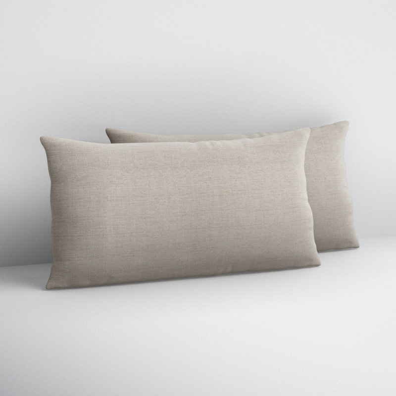 Easton Sunbrella Weather Resistant Lumbar Pillows, 12" x 24", Cast Silver