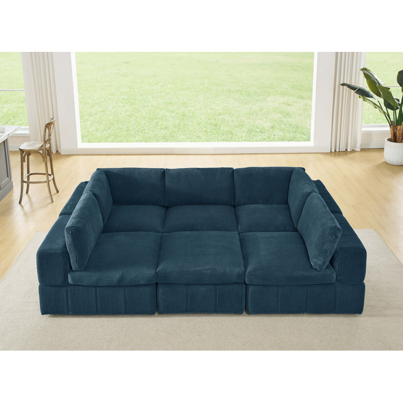 Arregui 6 - Piece Corduroy Sectional