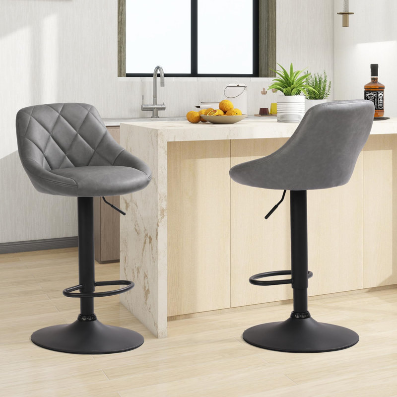 Adjustable Height Counter Stool with Metal Frame