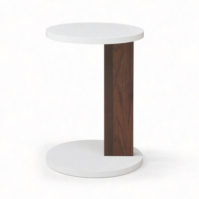 Table de bout en forme de C, petite table d'appoint pour canapé, table de canapé avec cadre en bois pour le salon, la chambre à coucher, le chevet