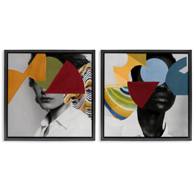 Ensemble de 2 toiles flottantes Obscura Pop Portraits, design par Victoria Barnes