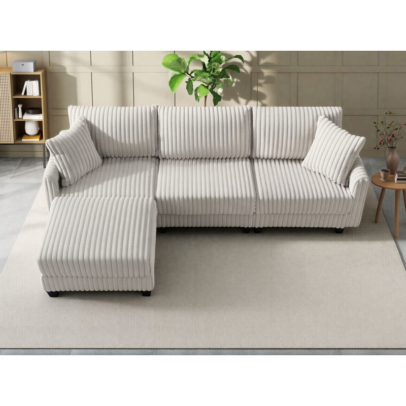 Canapé modulaire en L 100 po avec charge USB et TPC