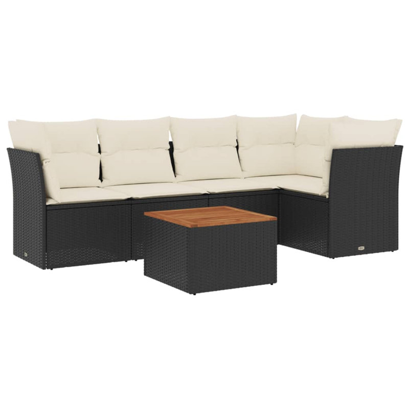 Vidaxl Garden Sofa Set Black, Cream White