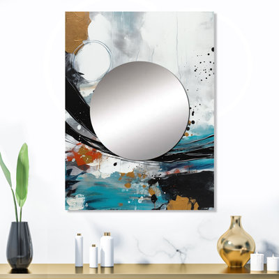 Zen Exploration Boho Simplicity III - miroir mural abstrait unique, miroir moderne, impression d'art en métal
