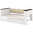 Twin Size Wood Daybed With Storage Shelves, Upholstered Backrest,USB And Trundle, White-1473893024