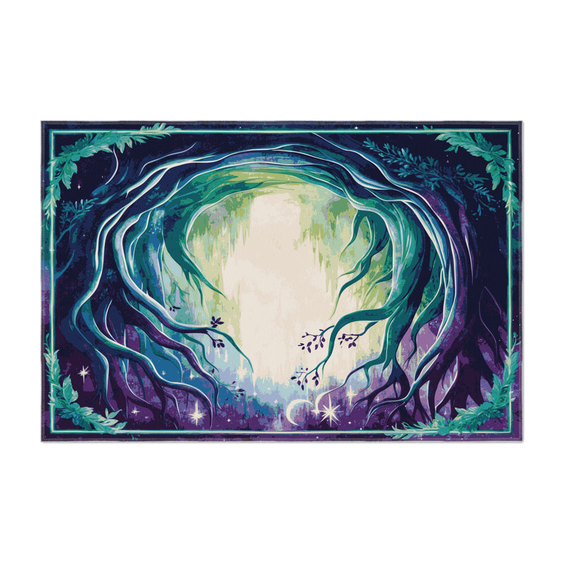 Forest's Embrace Indoor And Outdoor Area Rug, Rectangle 2' x 3'