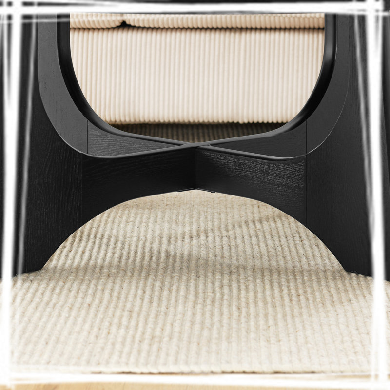 Table basse ronde en bois Urian, Noir