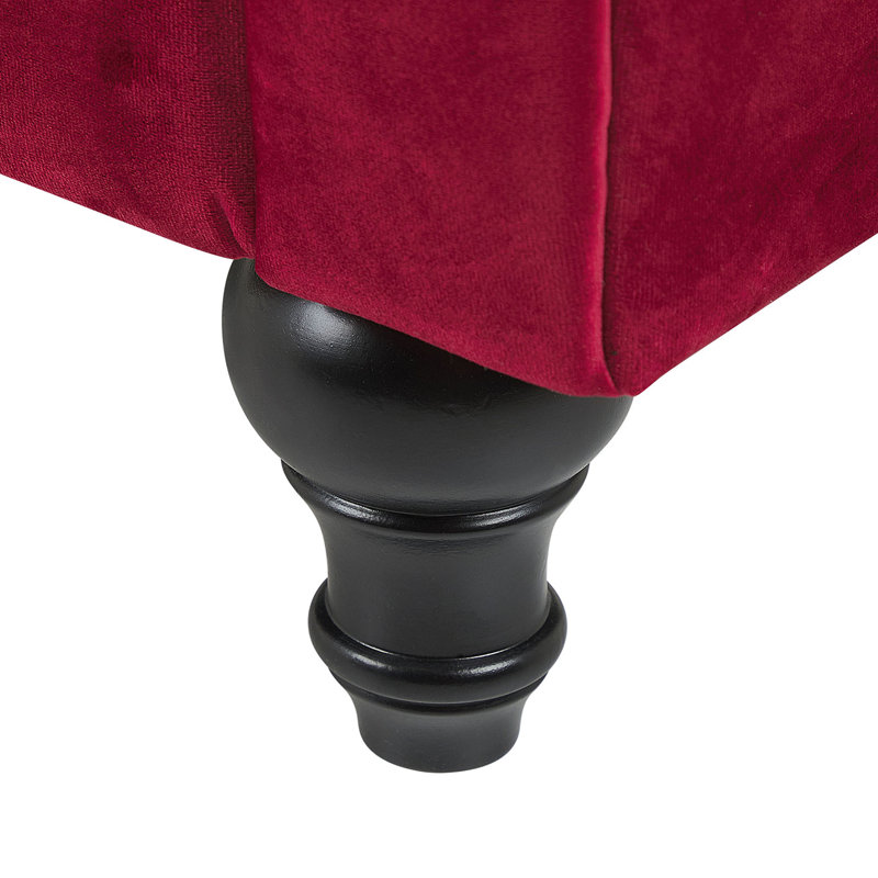 Pendik Velvet Chesterfield Chair, Red