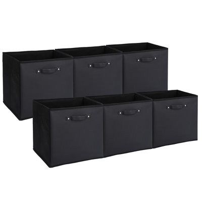 6 Pack Collapsible Fabric Storage Bins Closet Cube Organizer Basket with Handle