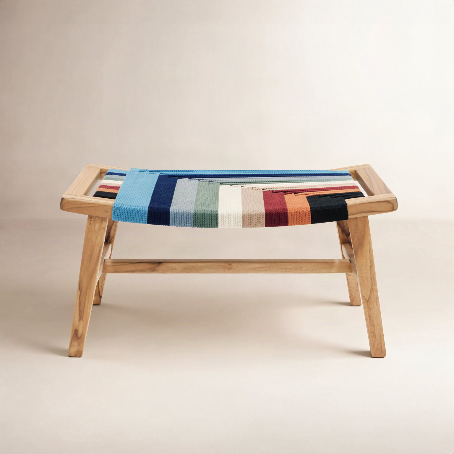 Masaya Upholstered Ottoman, Natural Vaqueano, Natural